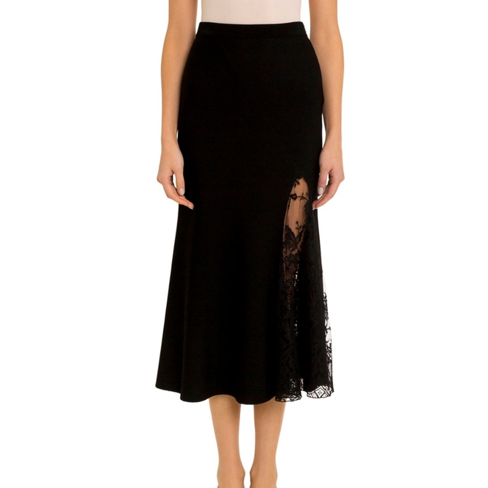 GIVENCHY NWT LACE INSET MIDI SKIRT